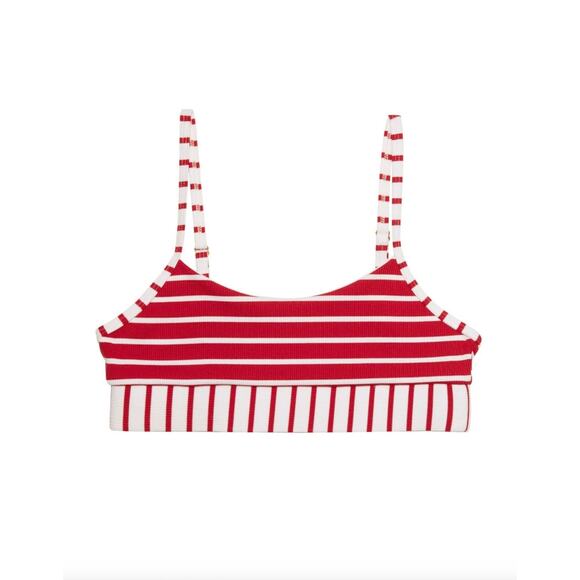 Beach Bunny Emerson Bralette Bikini Top – Red Stripe Rib - Large - NWT - Picture 9 of 12